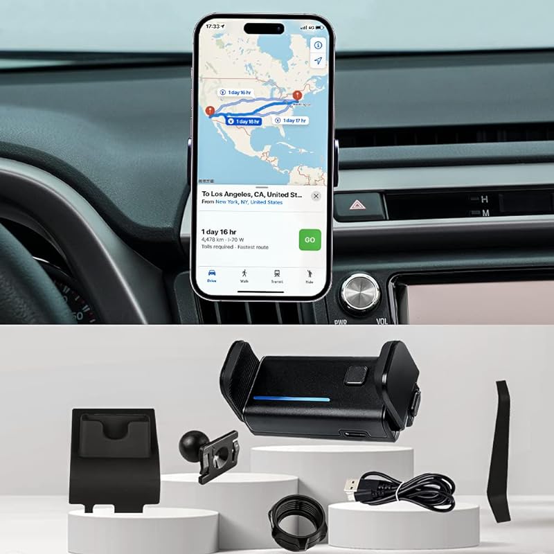 Uchwyt na telefon samochodowy pasujący do Mercedesa-Benz klasy E 2017-2023, klasy CLS 2019-2023, automatycznie blokowany stojak na telefon [gruba obudowa i; Duży telefon