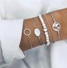 Turquoise Turtle & Seashell Geometric Heart Bracelet Set