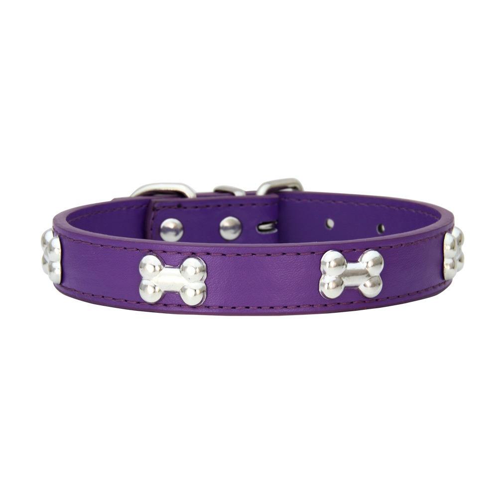 Leather Dog Collar Dog Choker Puppy Neck Small Dog Collar Cat Accessories Bone Leather Durable Pet Collars GXQ13