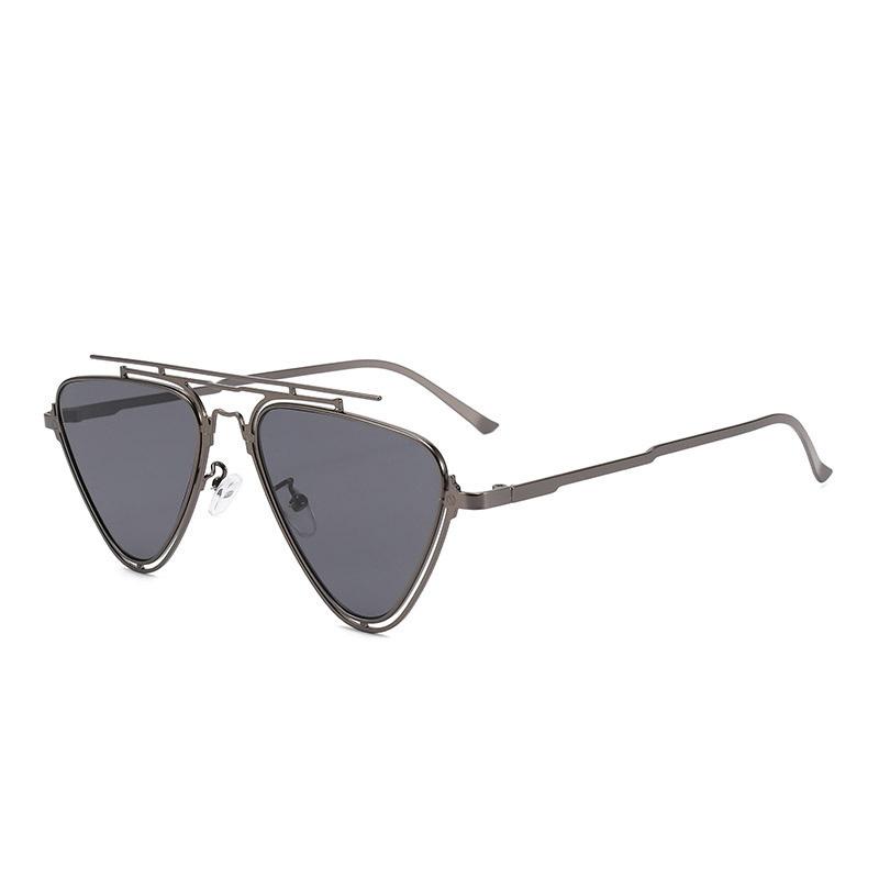 Luxury Retro Gradient Thin Frame Triangle Double Bridge Women Sunglasses  Fashion Leisure Outdoor Men Sun Glasses Uv400