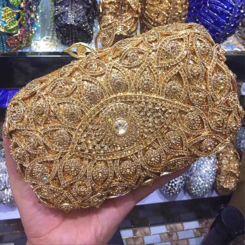 

Blue/Black Diamond Women Evening Bag High-End Party Prom Rhinestone Handbags Formal Eye Clutches Luxury Crystal Dinner Purses 18cmX12cmX6cm