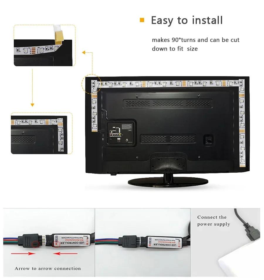 5-30m RGB LED Strip Lights 5050 Bluetooth APP Control Color Changing Light Flexible LED Lamp Tape Ribbon for Room Decoration Backlight