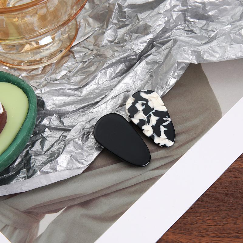 Textured Acetate Color Block Duckbill Hair Clips - Fashionable Water Drop Side Clips (Pair)