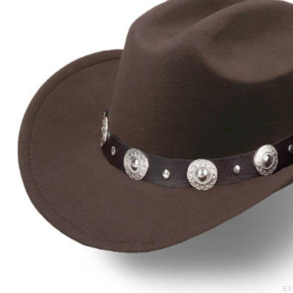 Big Brim Hat Sunhat Cowgirl for Outdoor Carnival Music Festival Fancy Dress