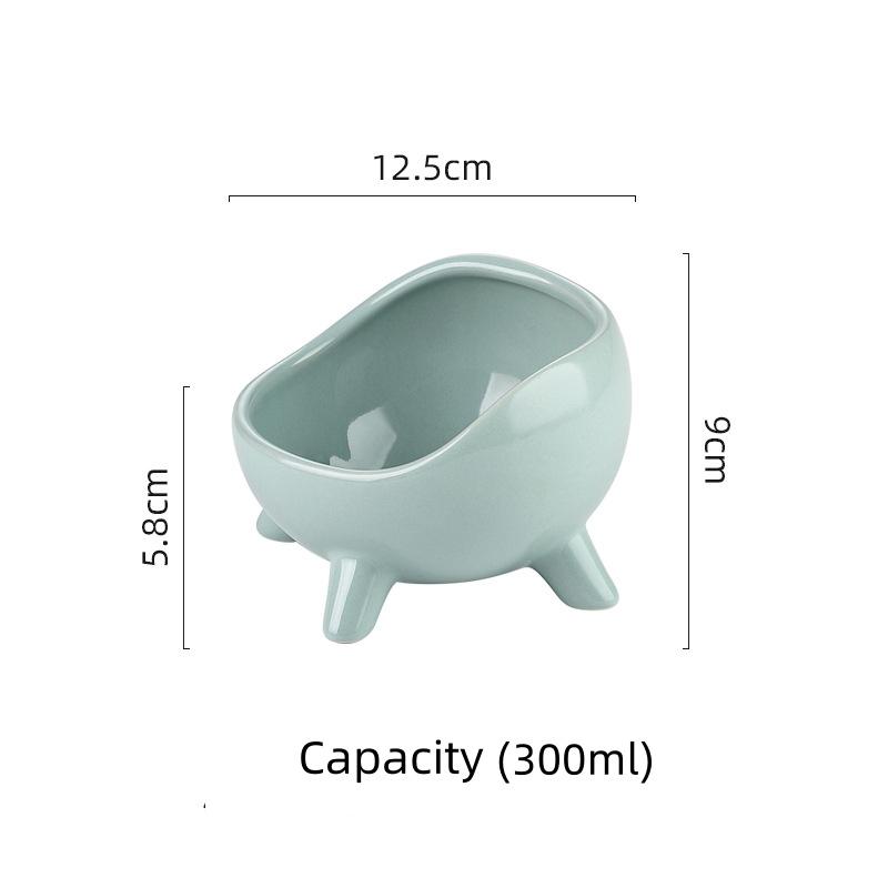 

Миски для корма для кошек, керамическая миска для кошек с защитой от опрокидывания, с подставкой, защита костей, позвоночник, миска для воды для собак мелких кошек, товары для животных светло-зеленый