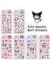 4pcsChiikawa & Crayon Shin-chan 3D Puffy Butt Stress Relief Stickers, Cartoon Decals for Kids Scrapbook Journal DIY Crafts