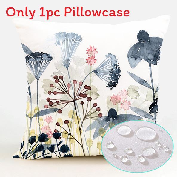 Polyester Waterproof Pillow Cover With Floral Pattern For Living Room Decor