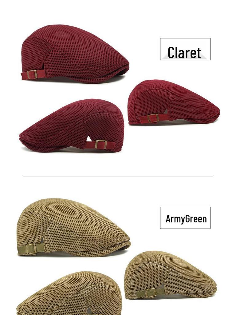 Boina de Malla Fina de Verano: Gorra de Visera de Pato Transpirable para Hombre y Mujer - Boina Retro de Estilo Coreano para el Sol