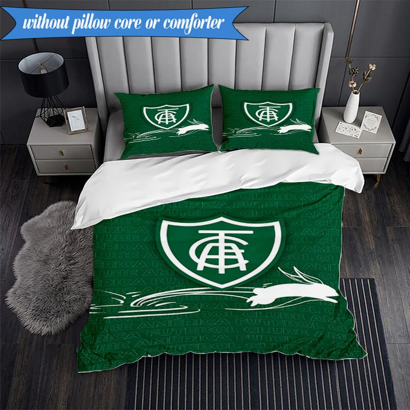 3PCS Green Shield Emblem Design Printed Soft Bedding Set,Including 1pc Duvet Cover And 2pcs Pillowcases Perfect for Bedroom, Dormitory, Fan gift