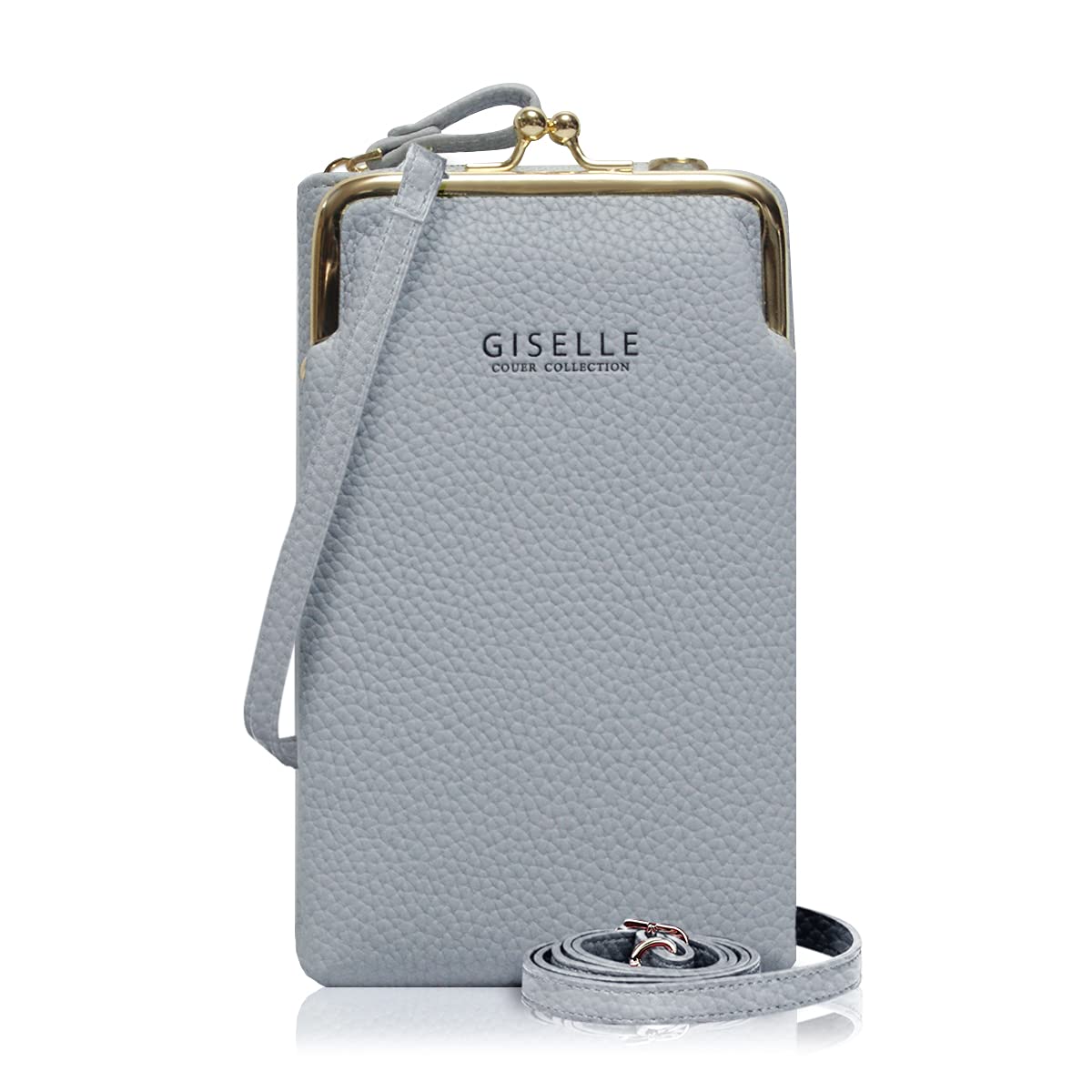 

Gisele Women s Smartphone Pouch, Shoulder Bag, Wallet Pouch, Clasp Closure, Crossbody Bag, Long Wallet, Lightweight, Vertical Design with Card Case
