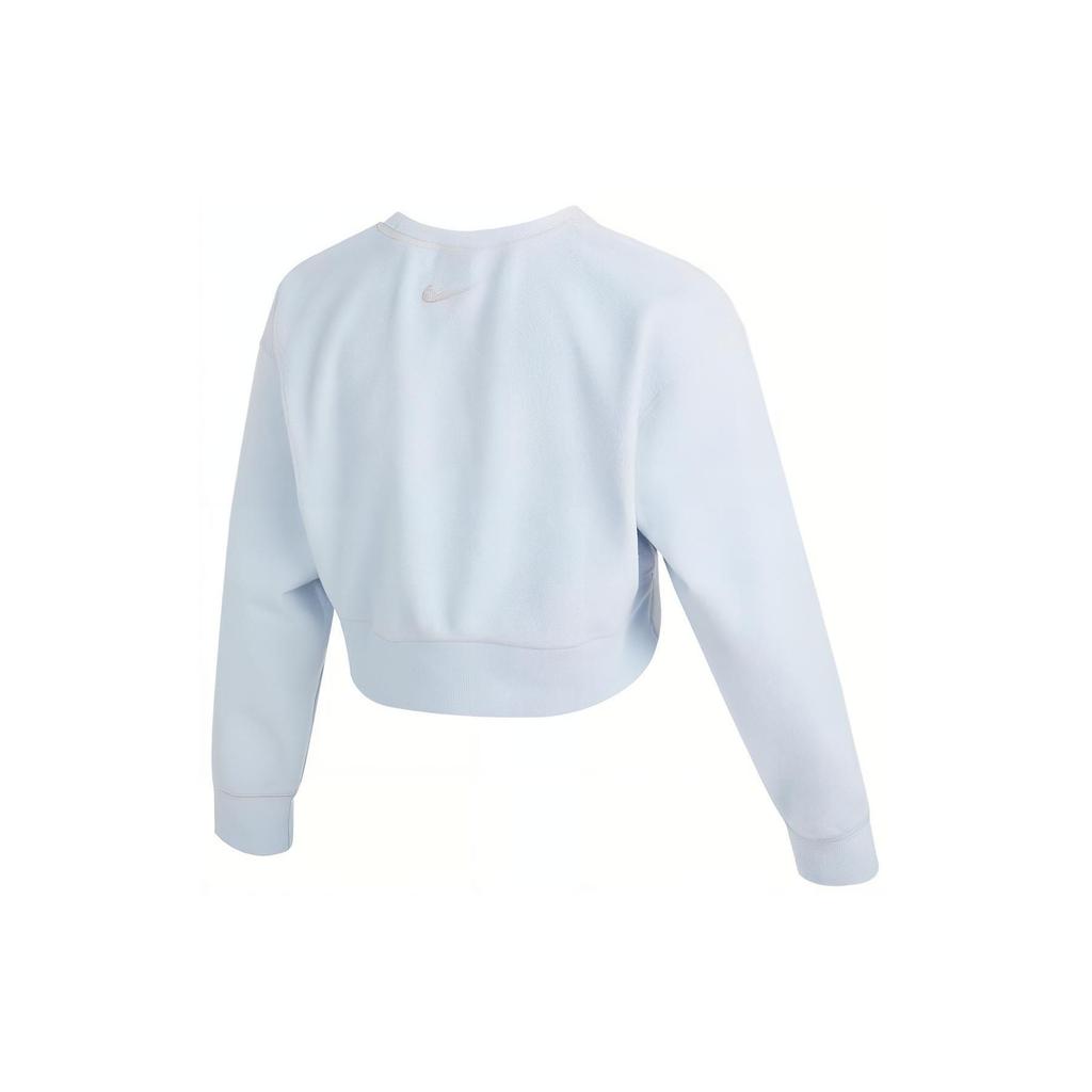 Nike Embroidered Logo Crew Neck Sweatshirt Women Tops Blue DO6965-418