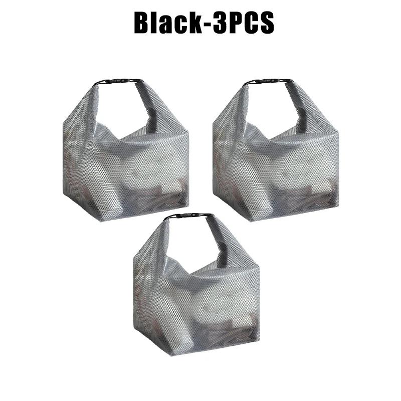 Large Capacity Mesh Storage Bag Portable Snap-button Wash Makeup Handbag Waterproof Toiletry Bath Organizer for Travel Swimming
