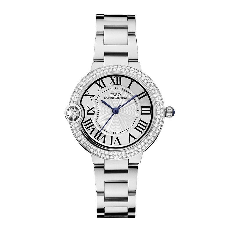 Women'S Watch Steel Belt Roman Scale Diamond-Encrusted Watch Women'S High Value
