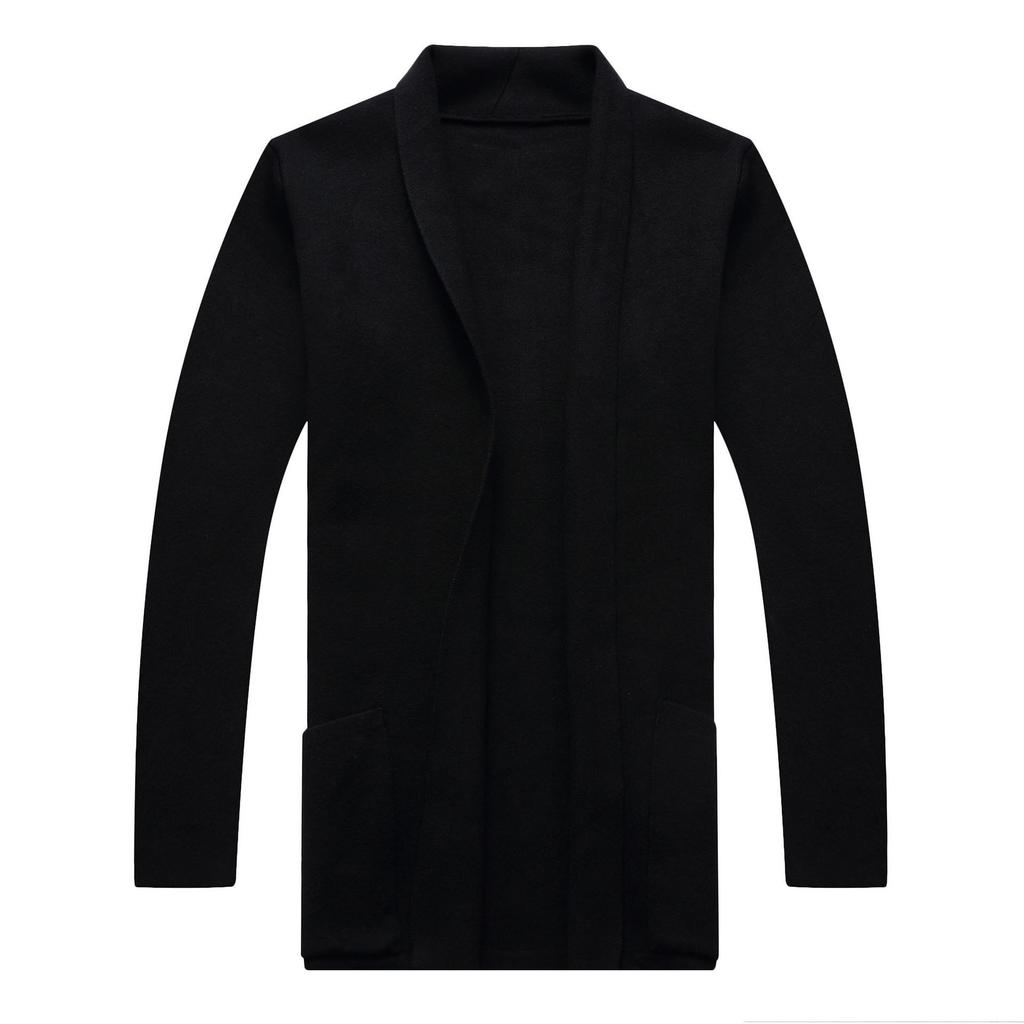Men's Fashion Casual Long Knitted Cardigan Sweater with Pockets - 2022 Spring/Autumn Collection