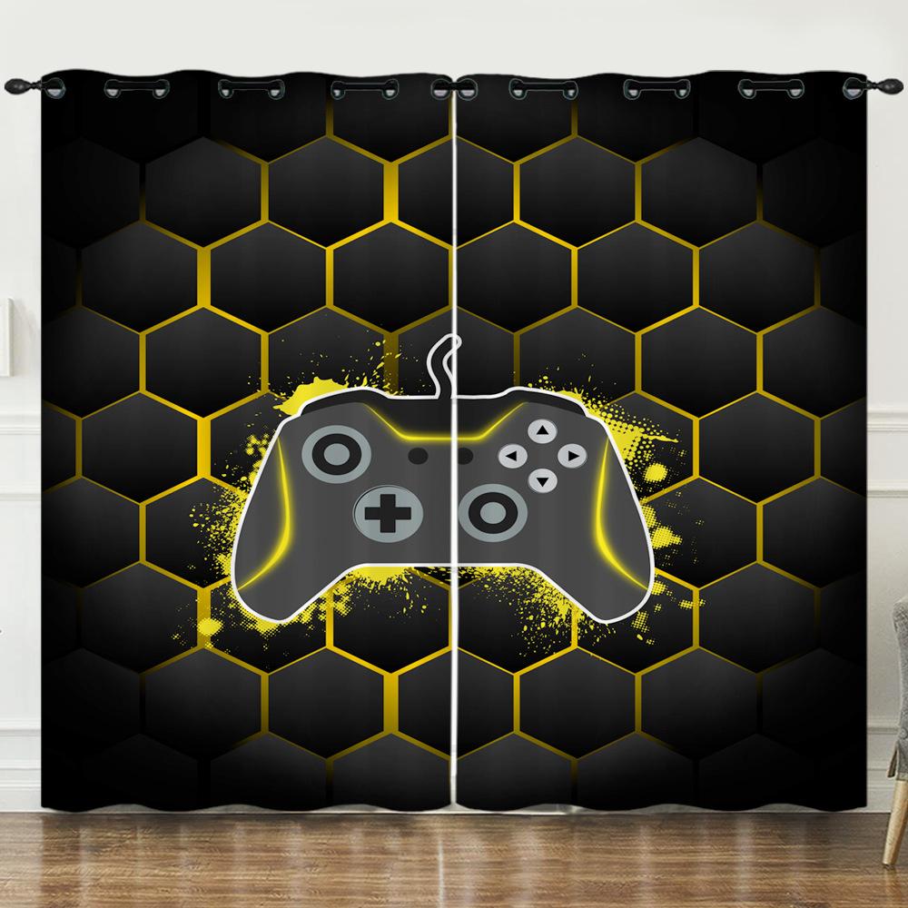 Curtain Gamepad 3D Digital Printing Blackout Curtain Punching