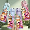 1PC Donut Coffee Sweet Treat Pattern 750ml Color Plastic Sports Water Bottle Leakproof Flip Straw Lid Suitable for Sports Office Home Use