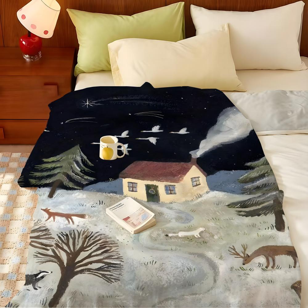Artist G-Gemma K-Koomen Throw Flannel Throw Blanket, Lightweight Cozy, Durable Washable Cute Cool