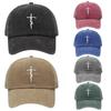 Bawełniana Czapka Baseballowa z Nadrukiem Krzyża, Regulowana, Klasyczna Snapback, Czapka Taty, Oddychająca, na Golfa, Wędkowanie, Outdoor, Ochrona Przeciwsłoneczna