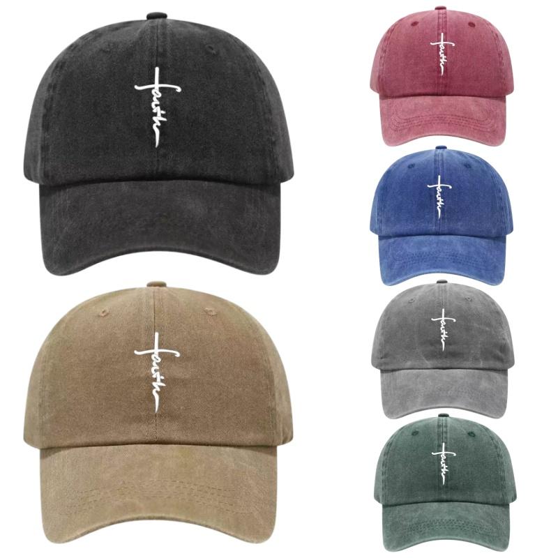 Bawełniana Czapka Baseballowa z Nadrukiem Krzyża, Regulowana, Klasyczna Snapback, Czapka Taty, Oddychająca, na Golfa, Wędkowanie, Outdoor, Ochrona Przeciwsłoneczna