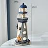 Wooden Lighthouse Collection Photography Prop Vintage Style Beach Themed Ornament for Desktop Office Desk Entrance Cabinet