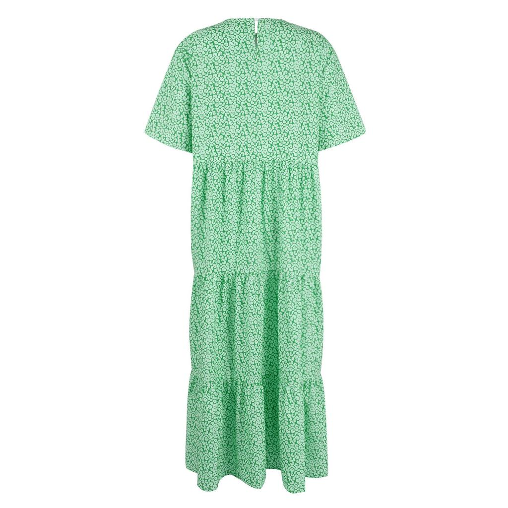 Modisches, lockeres und schönes Kleid mit Rundhalsausschnitt und Blumenmuster für Damen