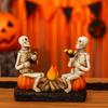 Durable Pumpkin Skull Figurine Resin Halloween Ornament  Office Display