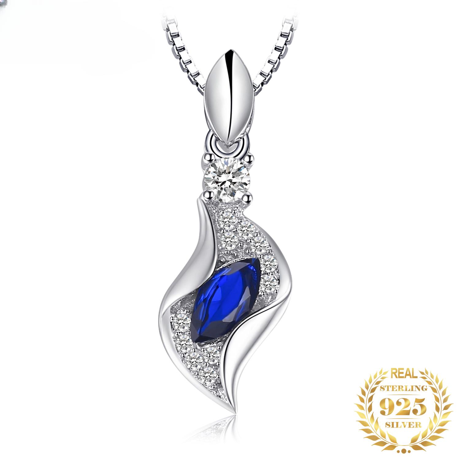 

Новый кулон Marquise Created из синей шпинели из стерлингового серебра 925 пробы для женщин, ювелирные изделия, колье с драгоценными камнями без цепочки