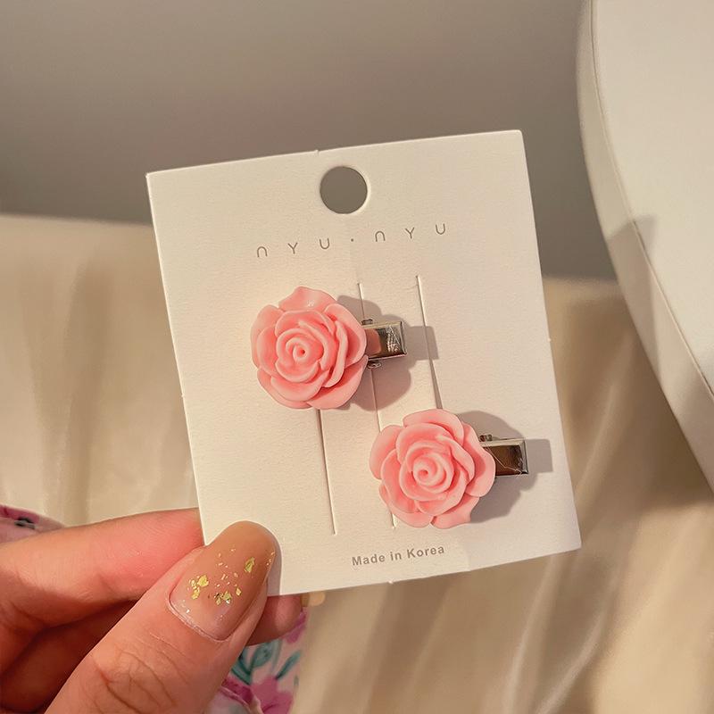 

Розовая заколка для волос «Дофамин»: Бесшовная круглая заколка Y2K - Милая маленькая боковая заколка для челки для женщин