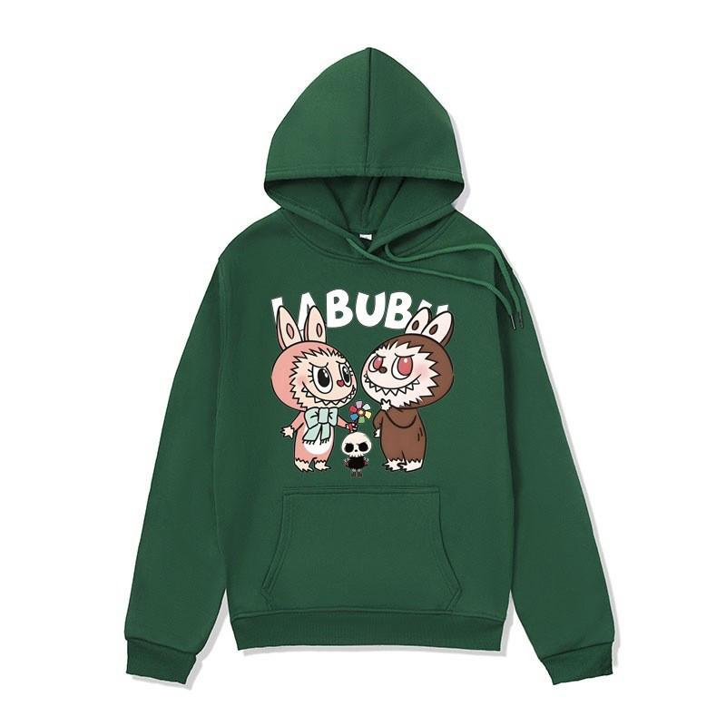 Unisex Anime Labubu Hoodie - Cozy Velvet Sweatshirt for Autumn/Winter