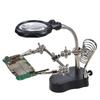 with LED Light Desktop Magnifying Glass 3.5X 12X Chip Repair Magnifier  Phone Repair