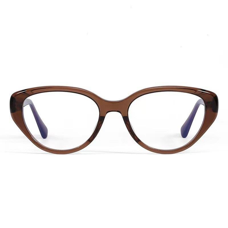 Retro Cat Eye Black Frame Flat Mirror Anti-Blue Myopia Glasses Can Be Matched With Degree Small Face Plain Women'S Glasses Frame