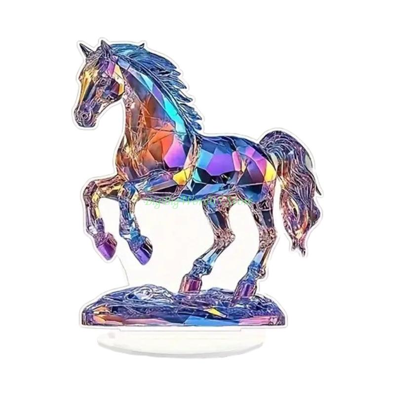 24TE Acrylic Horse Statues Animal Sculptures Collectible Figurines Home Decors