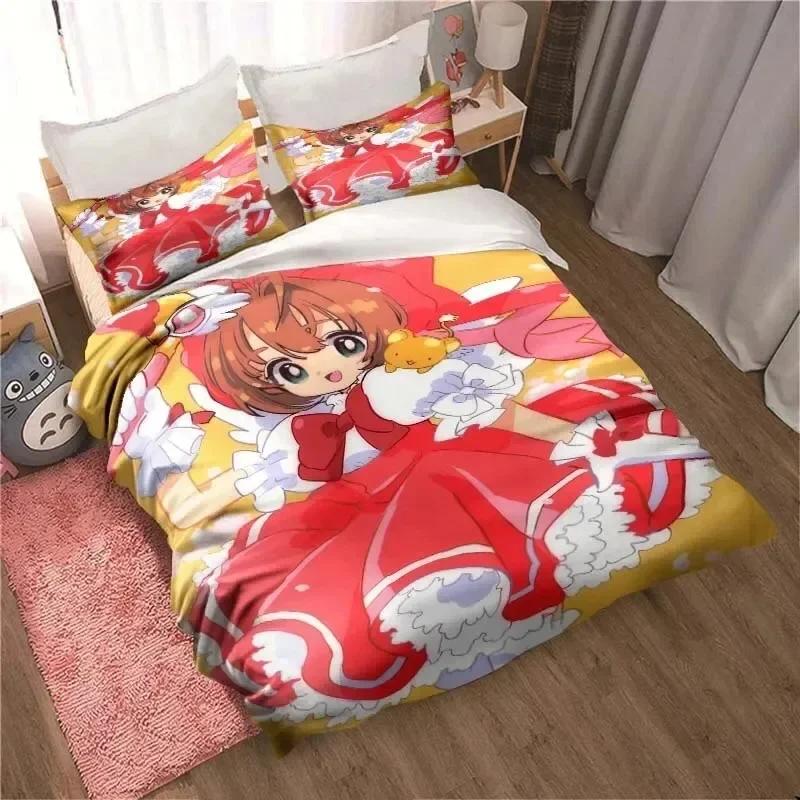 Luxury New 3D Print  Anime Cardcaptor Sakura Bedding Set Double Twin King Duvet Cover Pillowcase Boys Girls Adults Bedroom