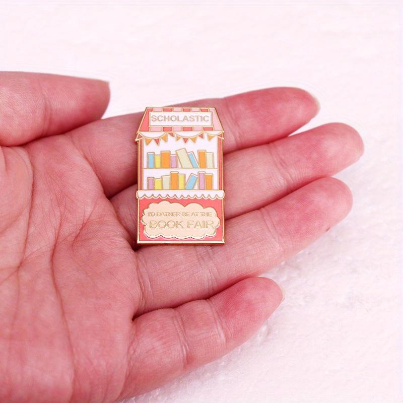 Scholastic I Would Rather Participate in Book Fairs with Brooch Reading Enthusiasts Enamel Badges
