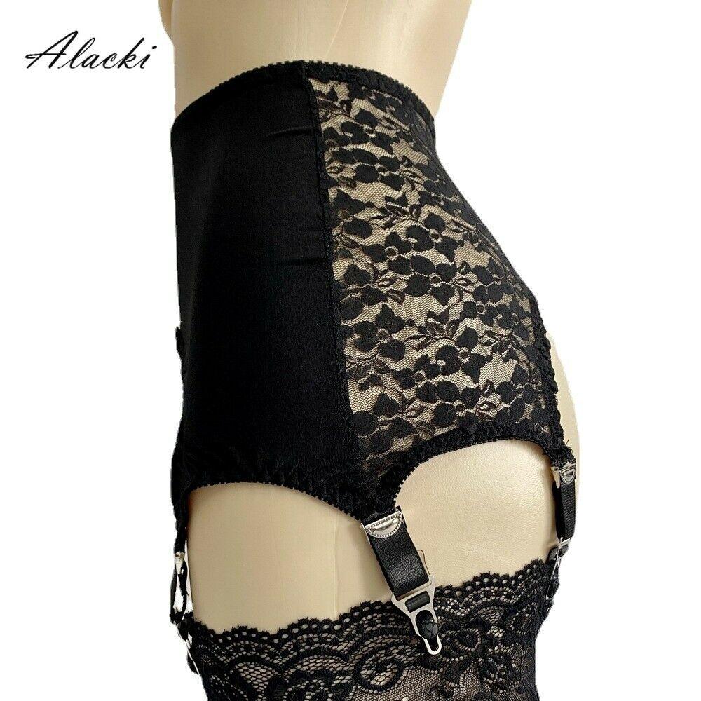 6 Claws Floral Lace Patchwork Garter Blet High Waist Pull On Girdle