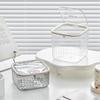 Press Type Desktop Trash Convenient Plastic Transparent Storage Box Desk Organizer Office Supplies