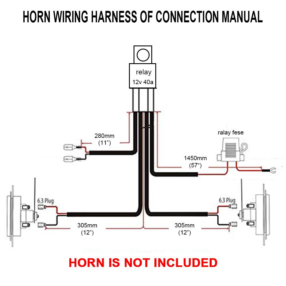 12V 40A Horn Cable Relay For Grille Mount Blast Tone Horns Motorcycle Horn Wire Wiring Harness Kit Car Truck Relay Fuse