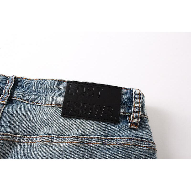 LOSTSHDWS Men's and Women's Spring and Autumn Flared Elastic Jeans Couple Jeans
