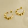 European and American Design: 18K Gold Titanium Steel C-Shaped Earrings for Women