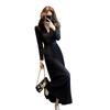 Elegant Hepburn-Style Black Faux Two-Piece Dress for Important Occasions