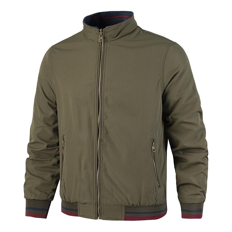 

Brown Double-Sided Zipper Casual Jacket with Welt Pockets for Middle-Aged Men - Loose Fit, Sporty Autumn Wear. 5XL зелений