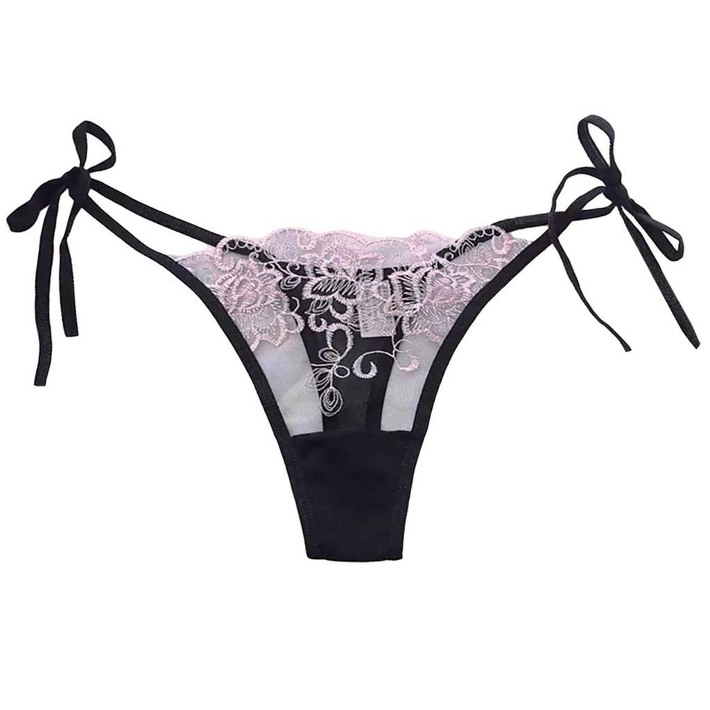 ONE LIMITATION Floral Embroidered Sexy Underwear for PT006 T-Back Panties, Women, (2. Pink)