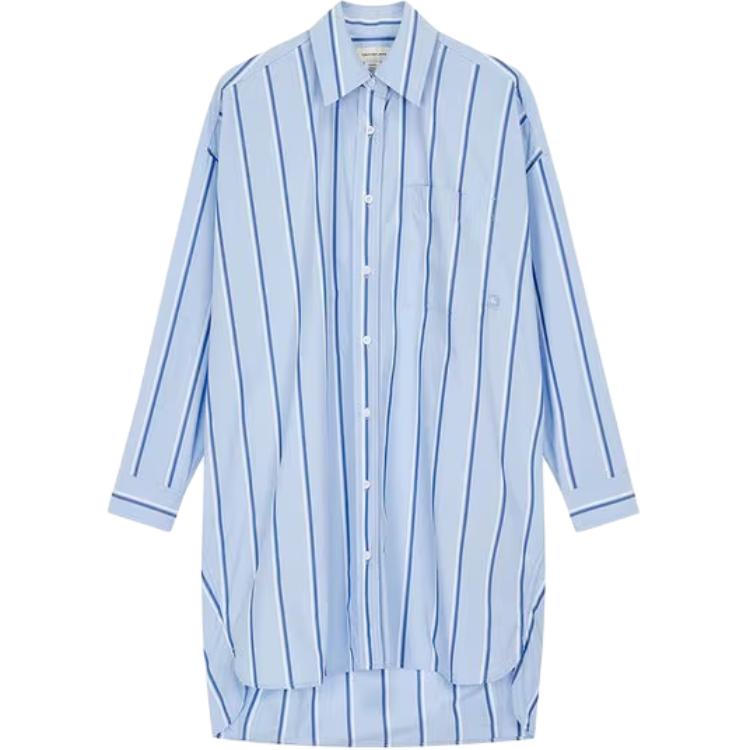 

Calvin Klein Striped Lapel Single-Breasted Short Sleeve Dress Women dresses Blue 47AB009-VXS XS
