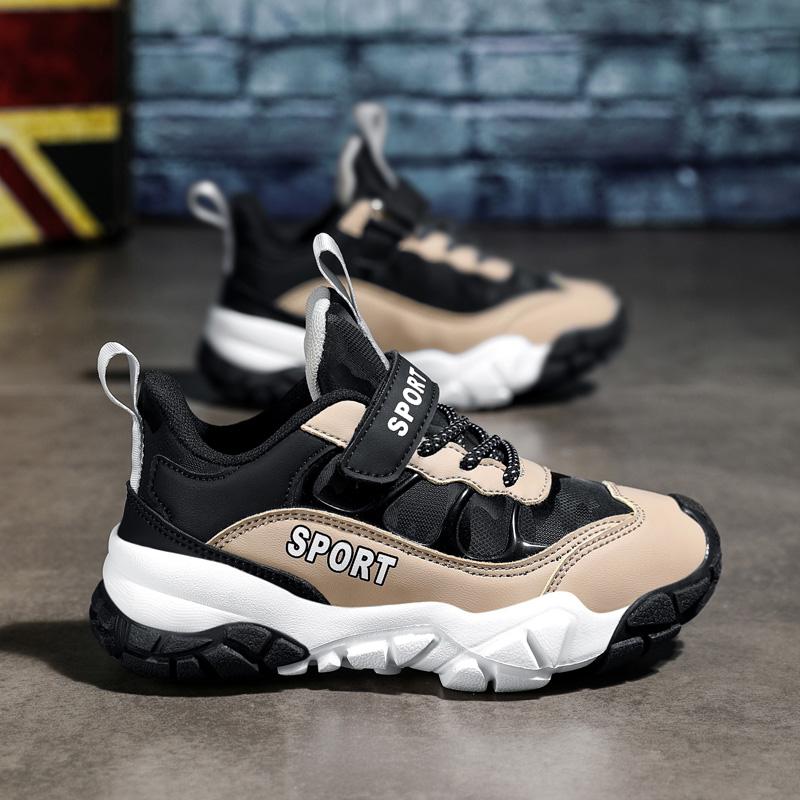 29-39 Boys Shoes Autumn Leather Surface Waterproof Children Sports Shoes Boys Outdoor Dad Sports Shoes