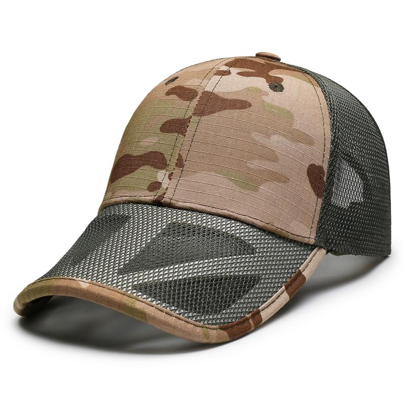 Summer Camouflage Mesh Baseball Cap Men s Breathable Sun Hat Outdoor Tactical Cap Sunscreen Cap хаки