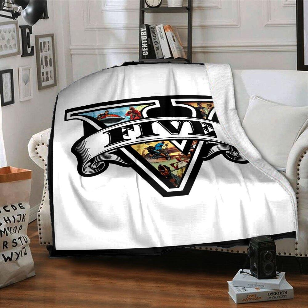 1pc Grand Theft Auto Soft Flannel Blanket with Designer Print A cozy blanket for all seasons, perfect for the couch, bed, office