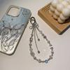 Beaded Camera Phone Strap with Cuteness Butterfly Digital Charm Fashionable Phone Accessory for Phones and Bags