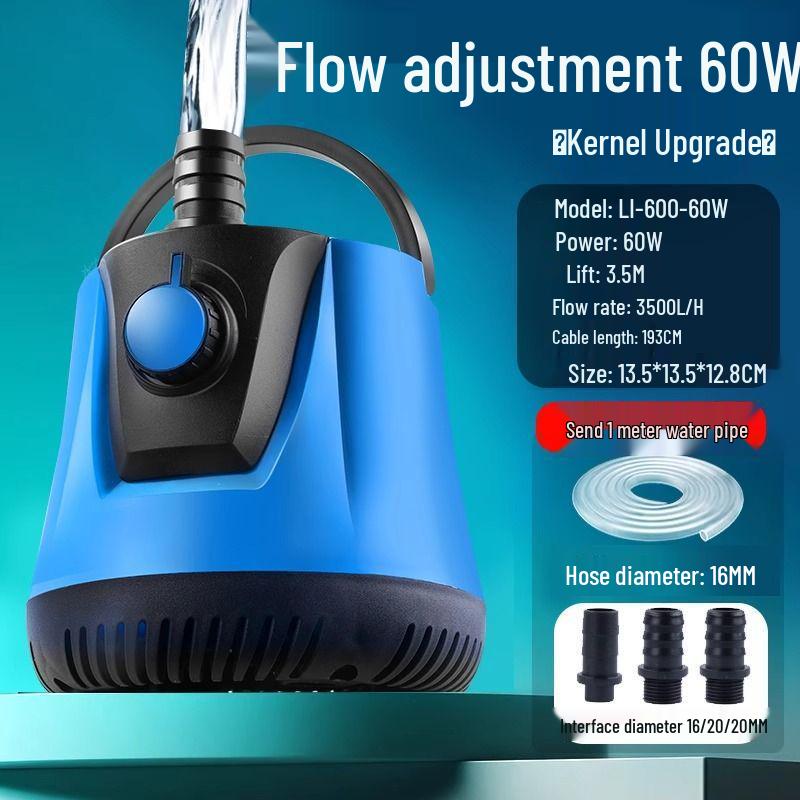 Pompă submersibilă de acvariu cu zgomot redus, cu aspirație inferioară și filtru