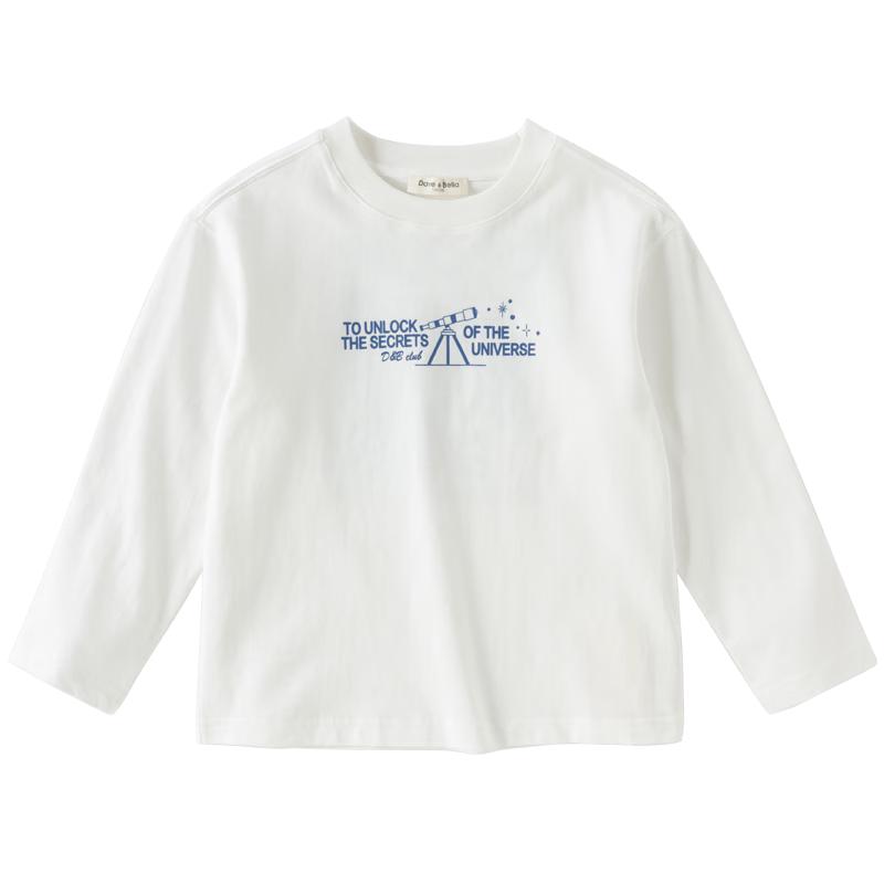 DAVE&BELLA Kids  Long Sleeve Cotton T-Shirt 150 белый