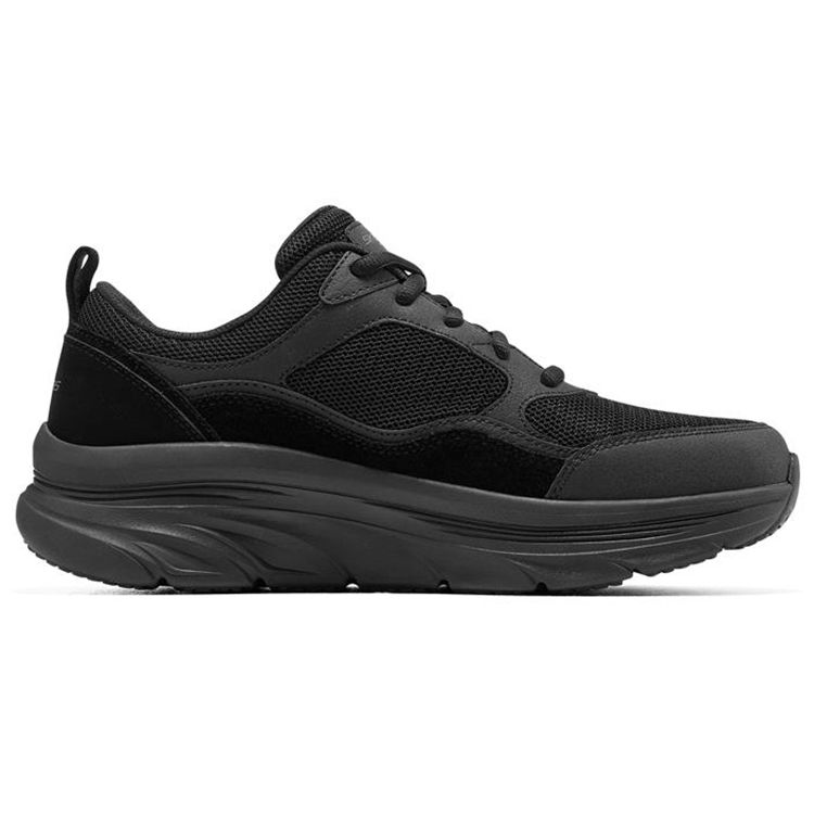 Skechers Dlux Walker Max Cushioning Fabric Sports Comfort Low-Top Lifestyle Shoes Men Sneaker Black 232363-BBK